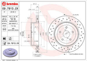 Product of Brembo 0978132XC02 Xtra Vented Cross Drilled 1 Piece Brake Rotor 