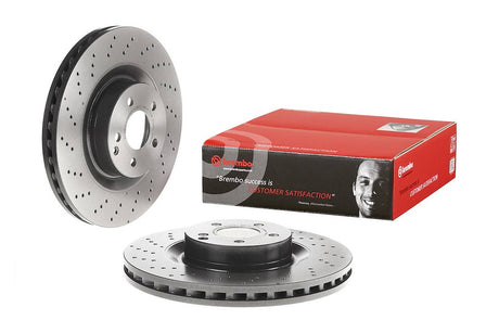 Product of Brembo 09A81711C02 Vented Cross Drilled 1 Piece Brake Rotor 