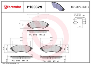 Brembo P10032n Brake Pad||p10032n_1.Png||86||brmp10032n||2104495