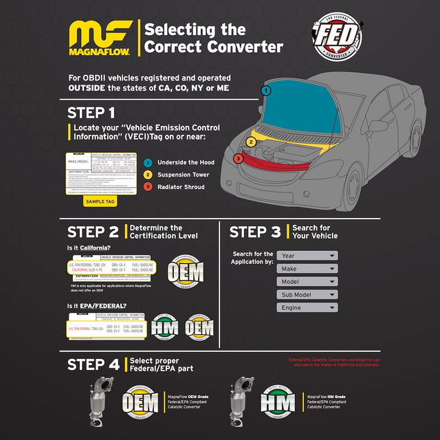 Product of Magnaflow 48 State Converter 54956 Stainless Steel Round Catalytic Converter