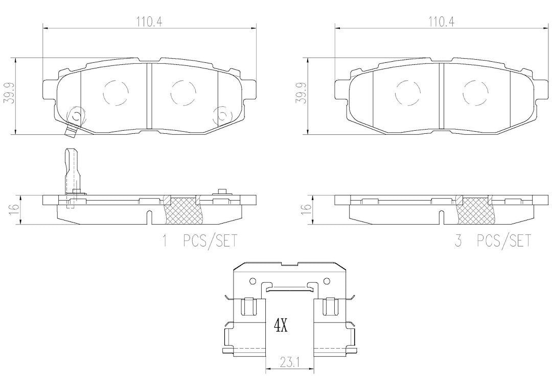 Product of Brembo P78018N Brake Pad - Set Of 4 