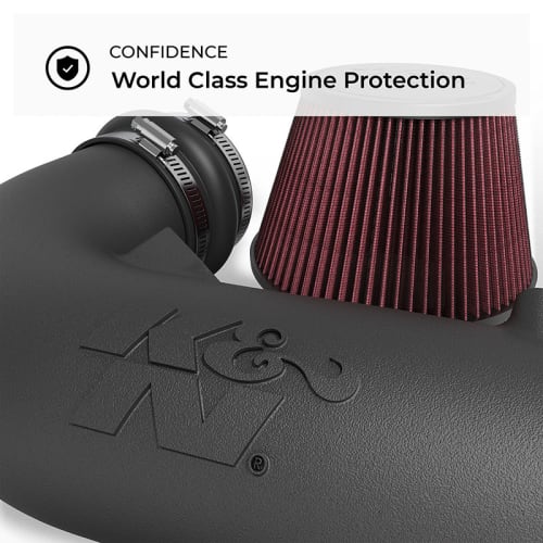 Product of K & N Filters 63-2619 Matte Performance Cold Air Intake w/ Red Filter 