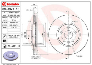 Product of Brembo 09A97111C02 Vented 1 Piece Brake Rotor 