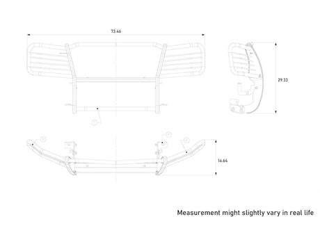 Product of Black Horse Offroad 17GT25MA-PLFB Grille Guard  