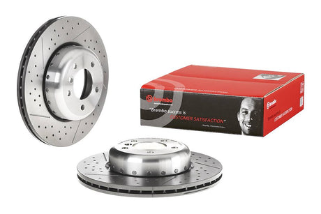 Product of Brembo 09C42013C02 Vented Cross Drilled 1 Piece Brake Rotor 