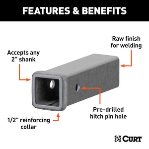 Curt 49090 Trailer Hitch Receiver Tube||49090_3008x1990_Fa.Jpg||86||c9349090||942222