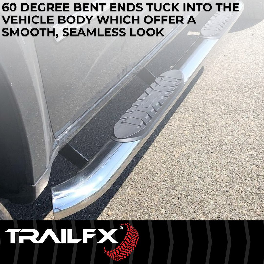Product of TrailFX A1019S TFX 4" Oval Tube Side Steps Nerf Bar With Surface Steps 