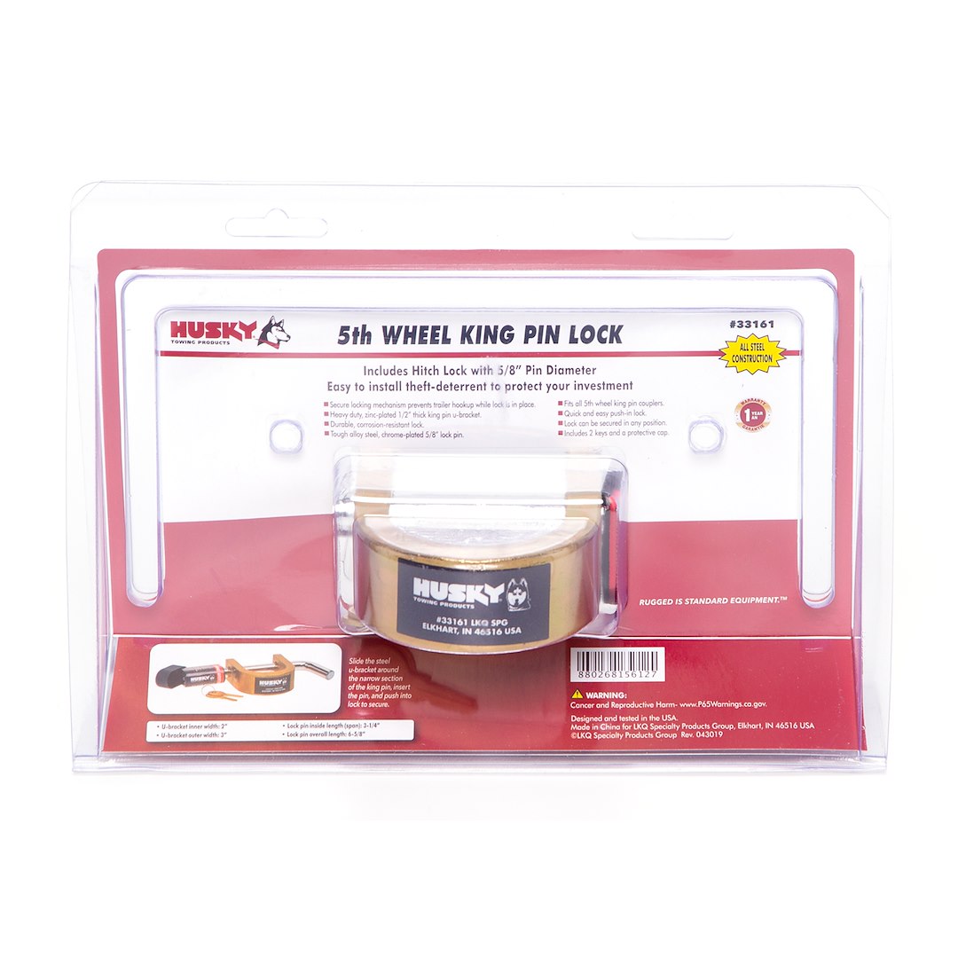 Husky Towing 33161 Fifth Wheel Trailer Hitch King Pin Lock||hus_33161_Lock_5th Wheel_King Pin_E Gf.Jpg||89||hus33161||1121619