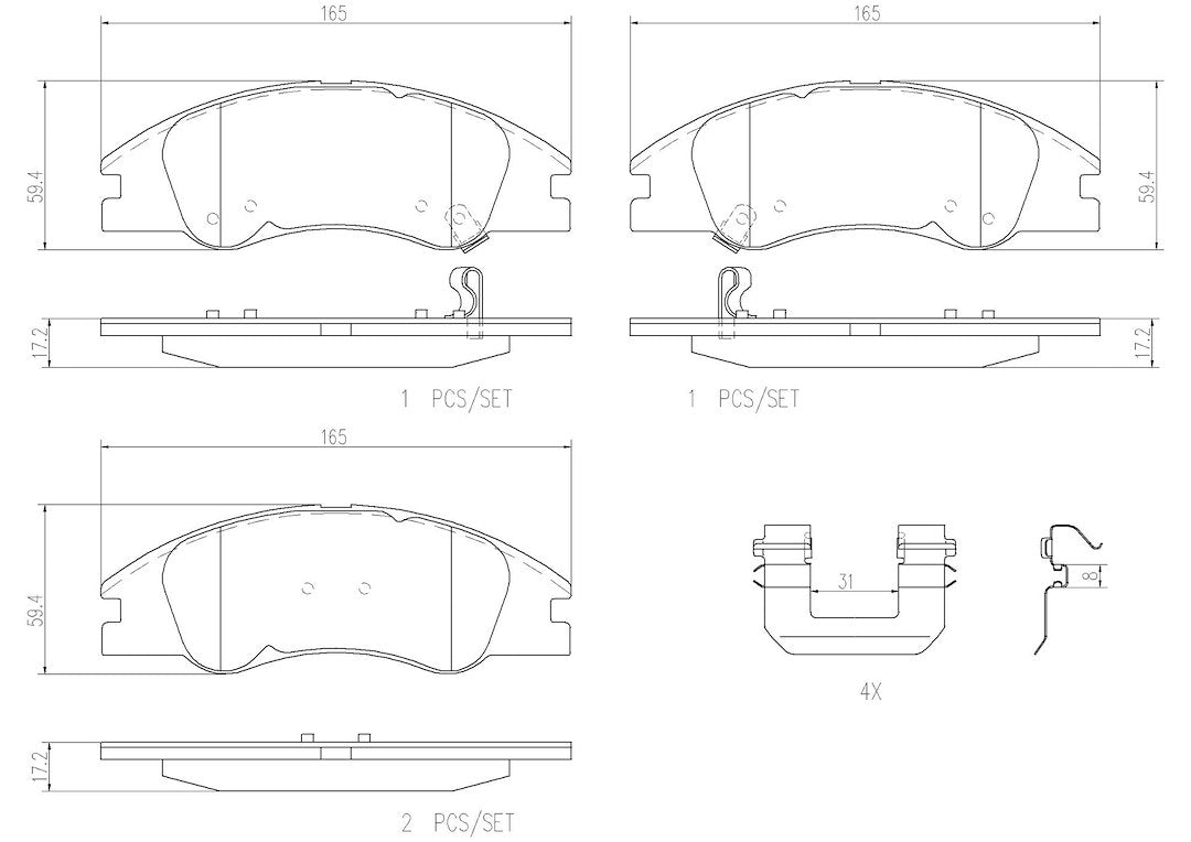 Product of Brembo P30042N Brake Pad - Set Of 4 