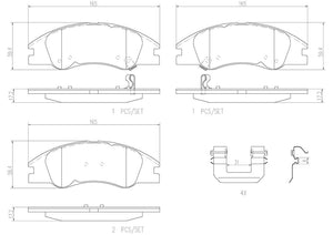 Product of Brembo P30042N Brake Pad - Set Of 4 