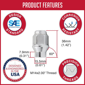 Product of Coyote Wheel Accessories 831173B ET Shank 14x2.0 Lug Nut 