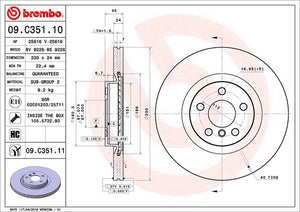 Product of Brembo 09C35111C02 Vented 1 Piece Brake Rotor 