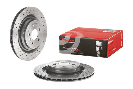 Product of Brembo 09A96121C02 Vented Cross Drilled 1 Piece Brake Rotor 