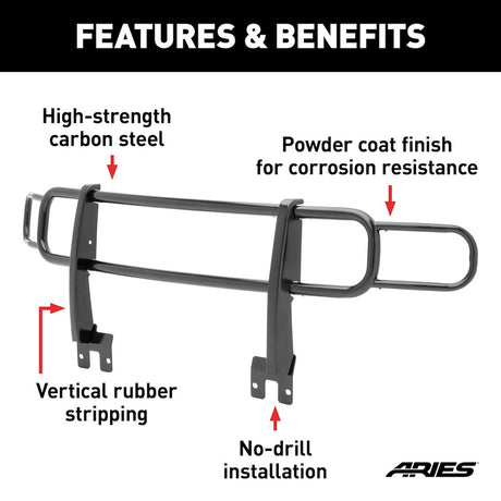 Product of Aries 4078 Grille Guard 1-Piece Black Semi Gloss Powder Coated 