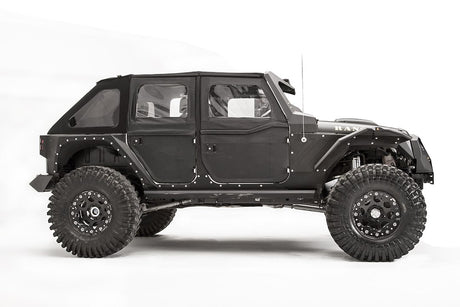 Product of Fab Fours JK1003-1 Pocket Style/ Exposed Fasteners Black Fender Flare - Set Of 2 