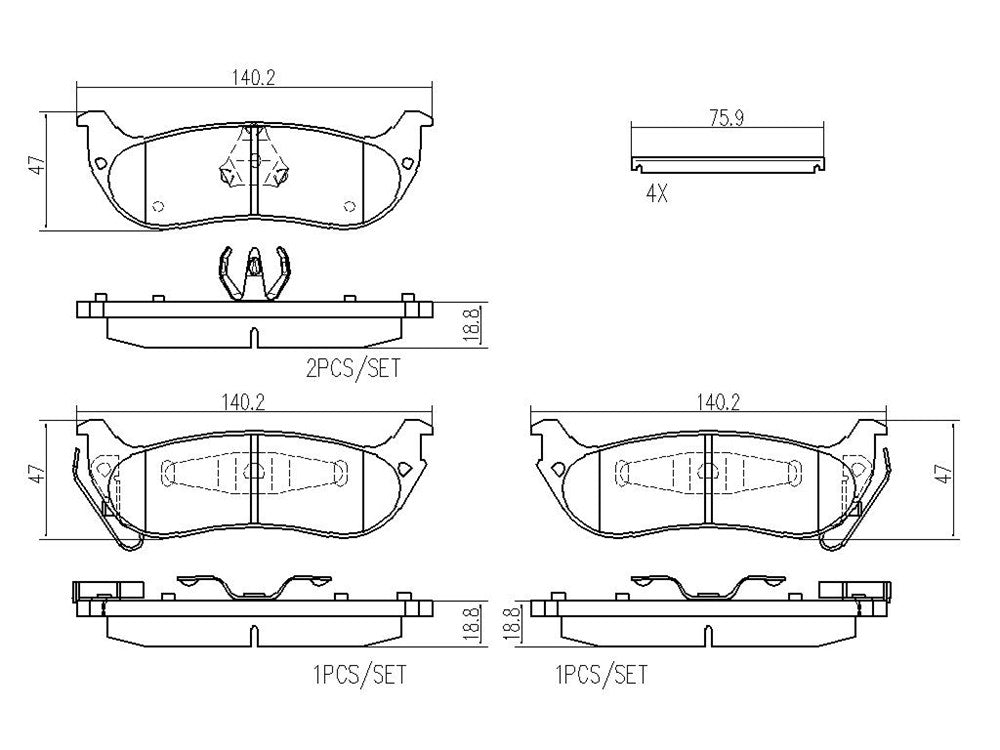 Product of Brembo P11029N Brake Pad - Set Of 4 