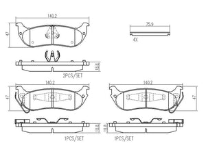Product of Brembo P11029N Brake Pad - Set Of 4 