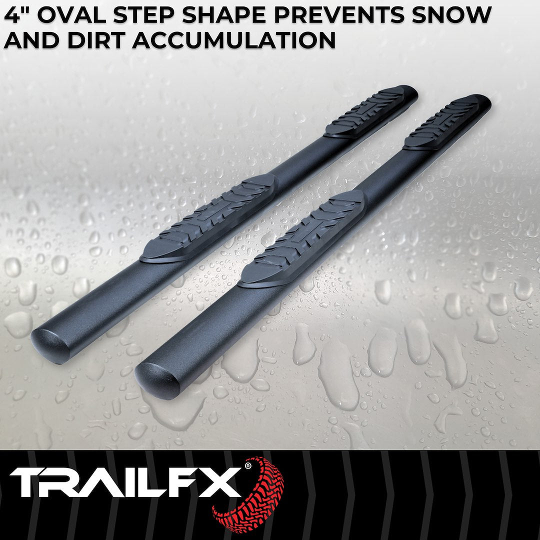 Product of TrailFX A1558T TFX 4" Oval Tube Side Steps Nerf Bar With Surface Steps 