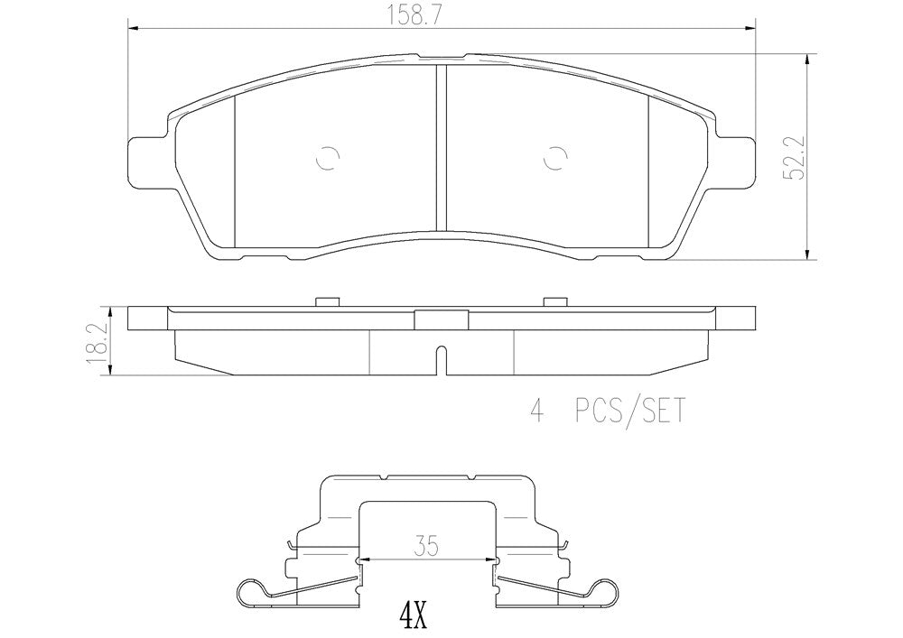 Product of Brembo P24107N Brake Pad - Set Of 4 