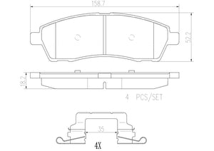 Product of Brembo P24107N Brake Pad - Set Of 4 