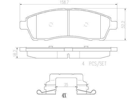 Product of Brembo P24107N Brake Pad - Set Of 4 