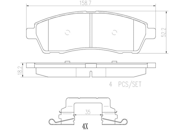 Product of Brembo P24107N Brake Pad - Set Of 4 