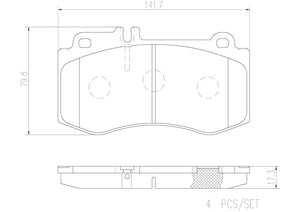 Product of Brembo P50087N Brake Pad - Set Of 4 