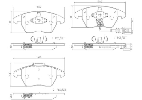 Product of Brembo P85075N Brake Pad - Set Of 4 