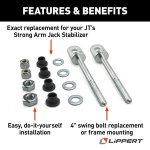Lippert Components 314596 Trailer Stabilizer Jack Stand Lock Arm Mounting Bolt||314596_1.Jpg||86||m6v314596||1458907