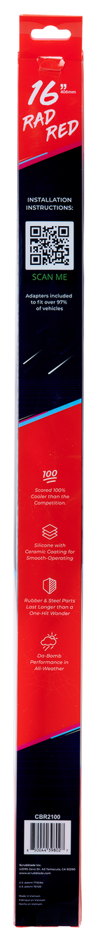 Scrubblade Cbr1600 Windshield Wiper Blade||rad Red 16 Back.Png||88||scrcbr1600||1522899