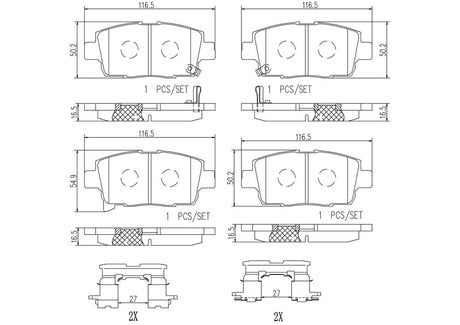 Product of Brembo P99004N Brake Pad - Set Of 4 