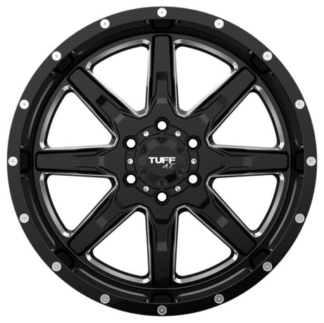 Product of Tuff Wheels 22x10 Black With Natural Accents Wheel - 5x4.50 Bolt Pattern 