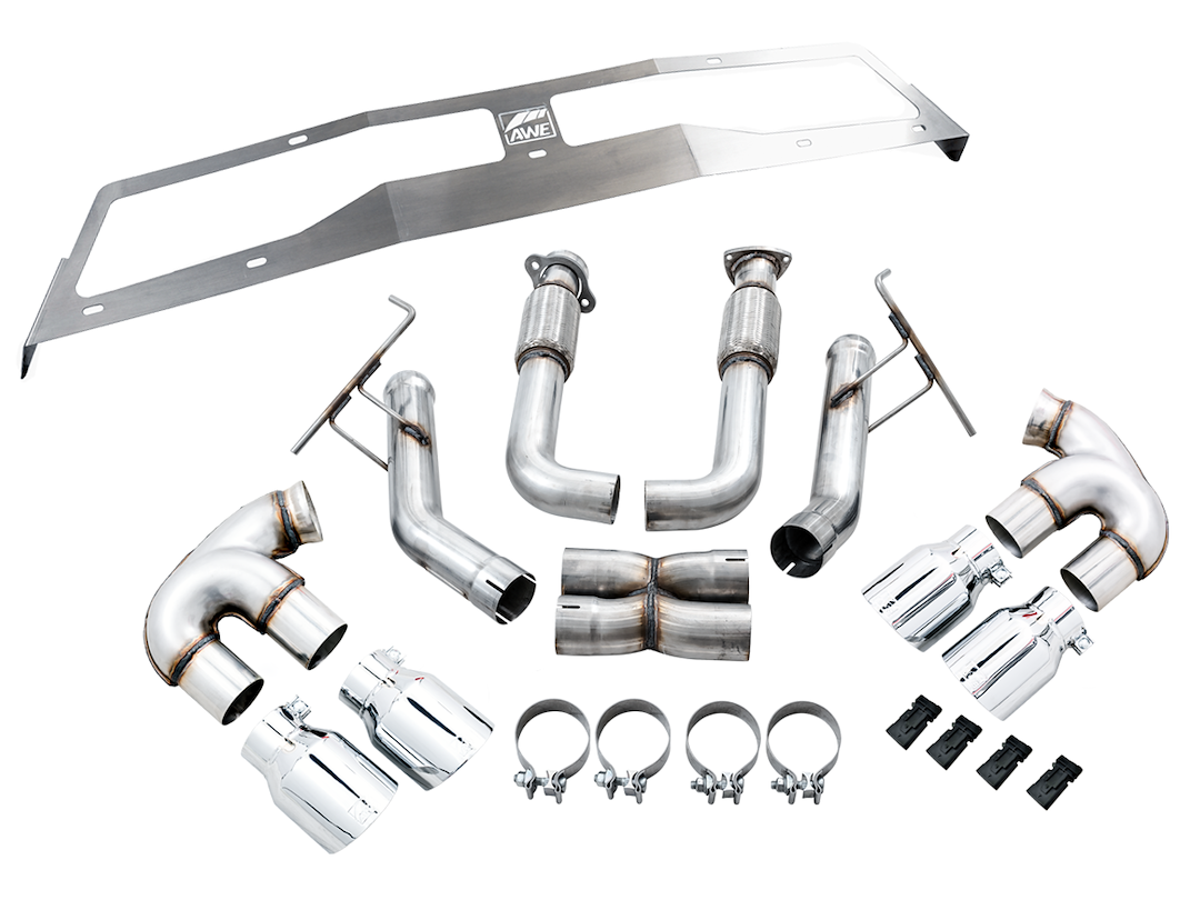 Product of AWE Tuning 3020-42080 Track Edition Cat-Back System Dual Exhaust System Kit 