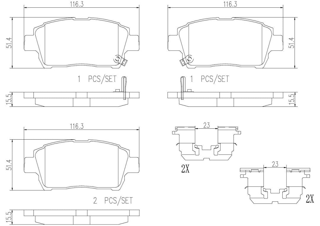 Product of Brembo P83051N Brake Pad - Set Of 4 