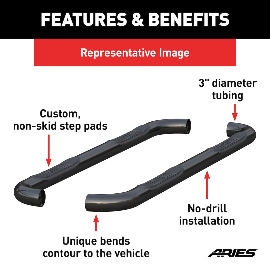 Product of Aries 203046 Nerf Bar With Surface Steps 