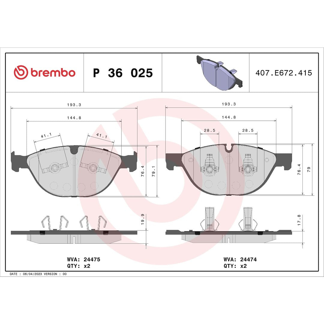 Brembo P36025 Brake Pad||p36025_Drw.Jpg||88||brmp36025||1753074