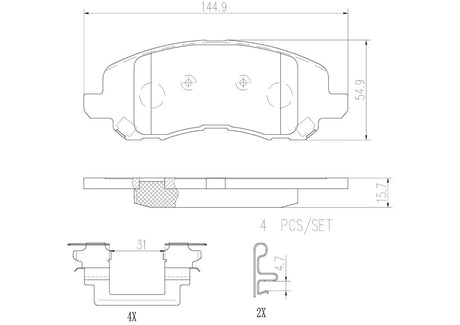 Product of Brembo P18001N Brake Pad - Set Of 4 