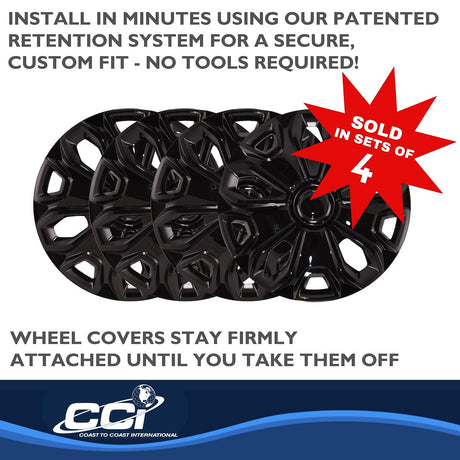 Product of Coast To Coast IWC51216BLK Black Set Of 4 