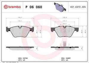 Product of Brembo P06060 Brake Pad - Set Of 4 