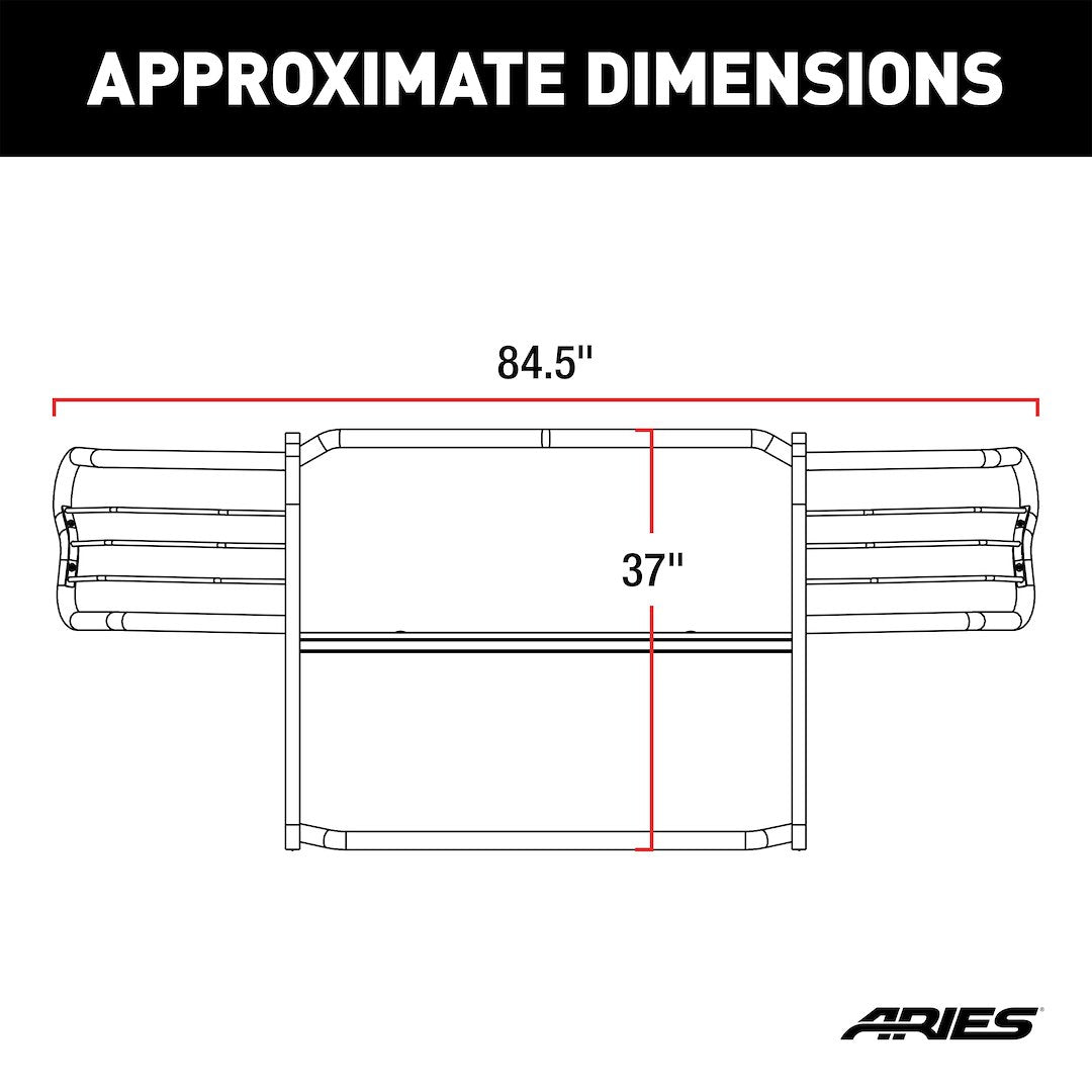 Product of Aries 2069 Grille Guard 1-Piece Black Semi Gloss Powder Coated 