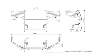 Product of Black Horse Offroad 17A098900MSS-PLFB Grille Guard  
