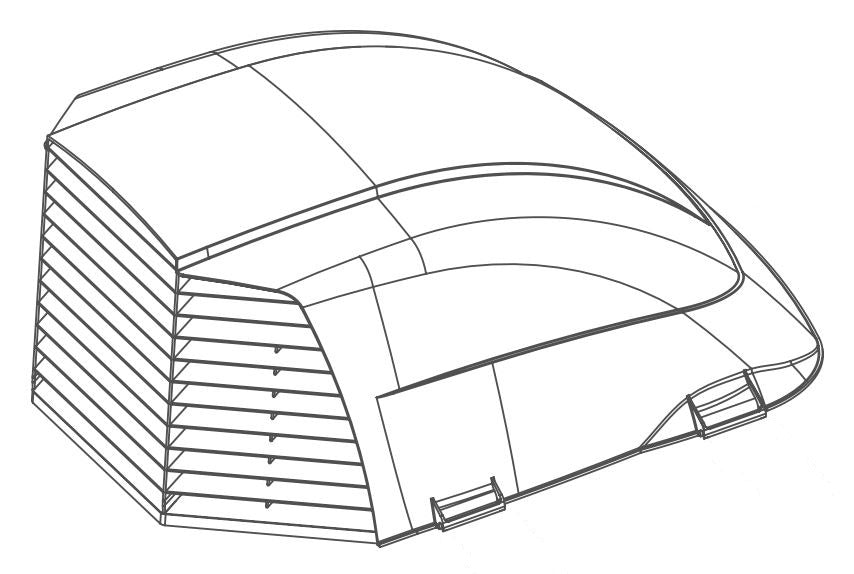 Product of MaxxAir Ventilation Solutions 00-933081 Dome 14 Inch X 14 Inch Vents Roof Vent Cover 