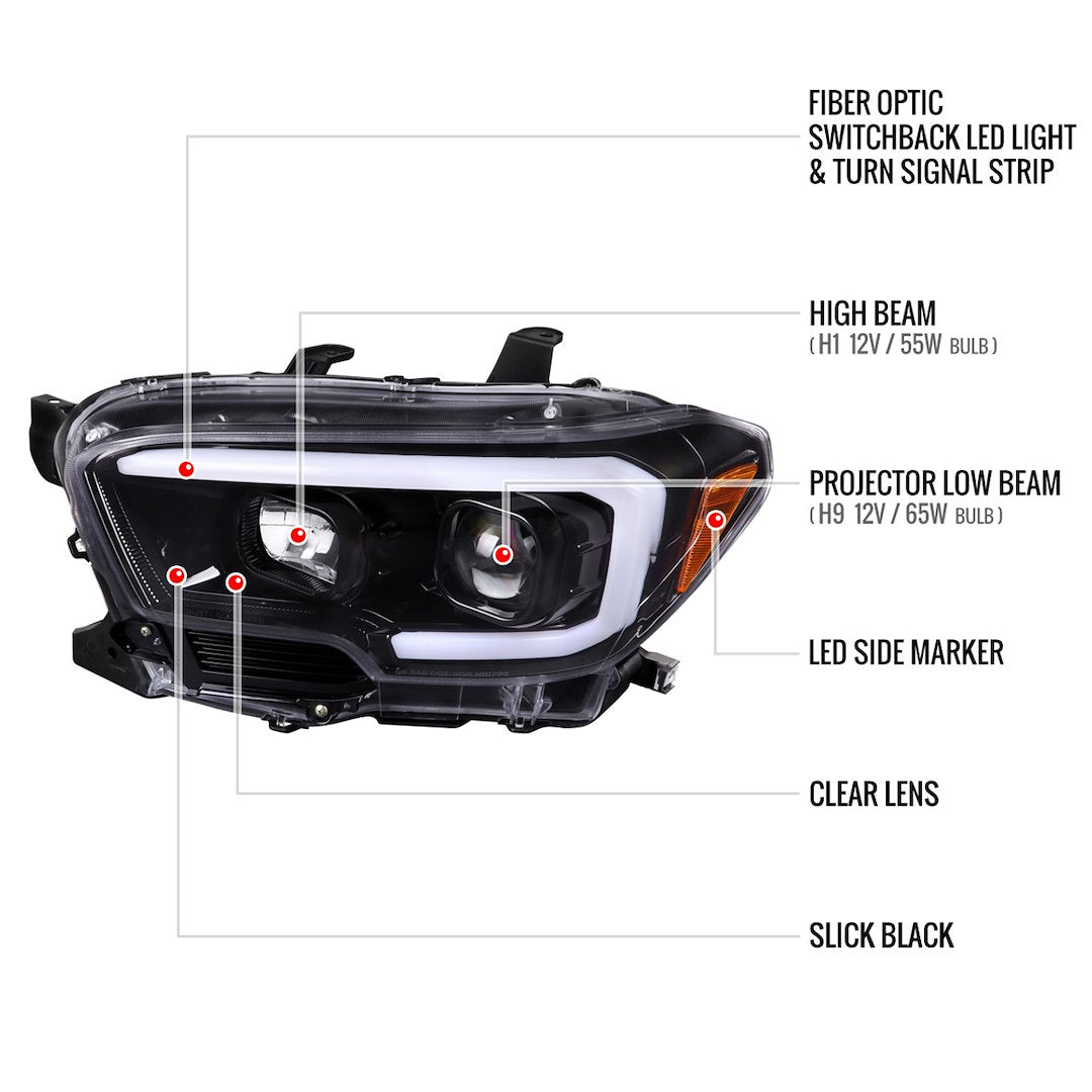 Spec-D Tuning 2lhp-Tac16bk-Tm Headlight Assembly||||91||sdtptac16bktm||1919042