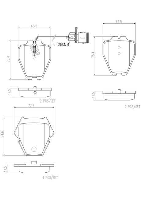 Product of Brembo P85054N Brake Pad - Set Of 4 