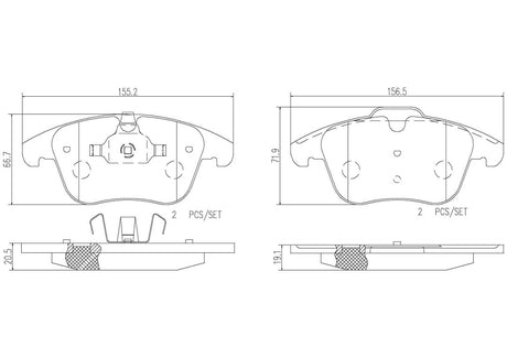 Product of Brembo P24076N Brake Pad - Set Of 4 