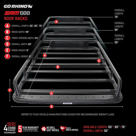 Product of Go Rhino 5936075t Roof Rack