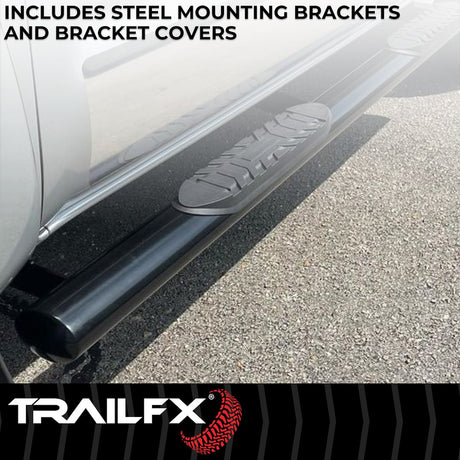 Product of TrailFX A1516B TFX 4" Oval Tube Side Steps Nerf Bar With Surface Steps 