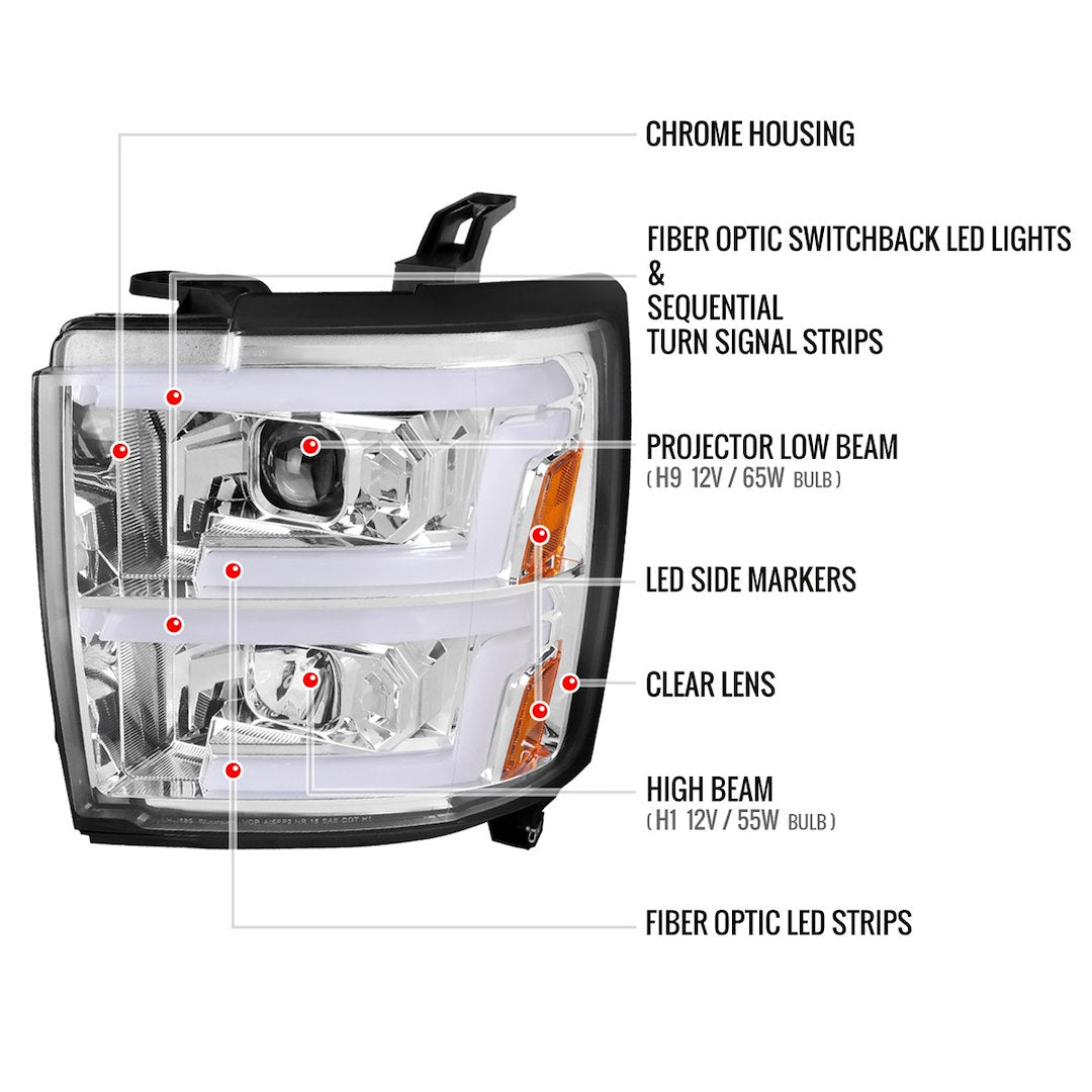 Spec-D Tuning 2lhp-Siv1525-Sq-Tm Headlight Assembly||2lhp-Siv1525-Sq-Tm_7.Jpg||92||sdtiv1525sqtm||1701074
