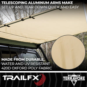 Product of TrailFX AWN001 SUV/Pickup Overlanding Manual Awning , Tan Solid 