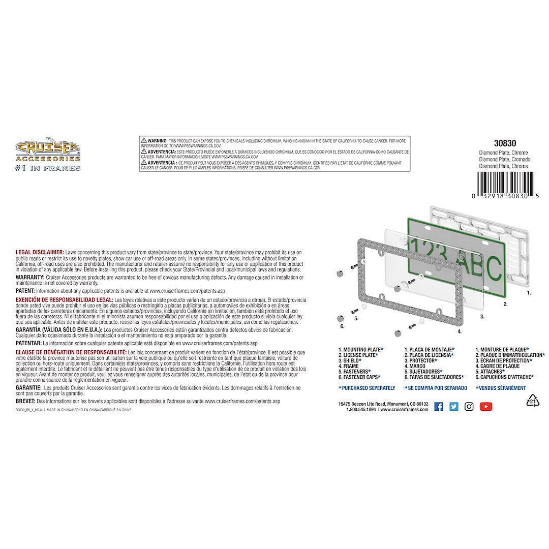Product of Cruiser 30830 License Plate Frame